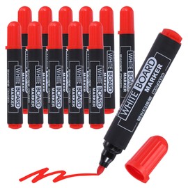 M&G Dry Erase Markers, 12 Pack Quick-Drying White Board Markers Low Odor Whiteboard Marker Fine Tip Marking Pens for Classroom Office Meeting Home, Red