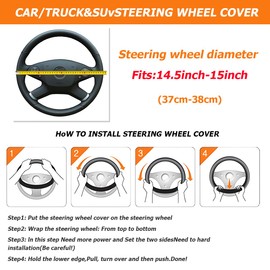 Osilly 15Inch Car Steering Wheel Cover, Sports Style Anti-Slip Safety Breathable Soft Standard Size Automotive Steering Wheel Protector, Vehicle Interior Decor for Men Women, Universal Fit（Purple）