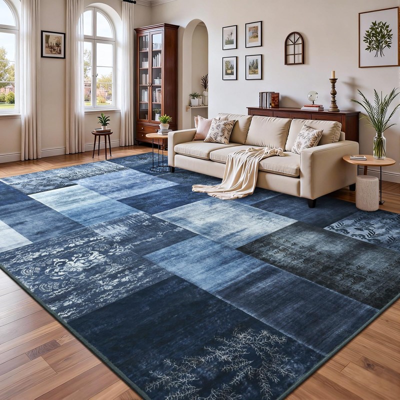 DweIke Washable Area Rugs 4x6 for Living Room, Modern Geometric