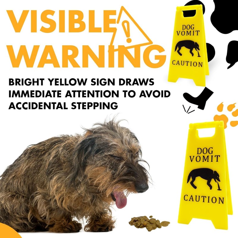 Caution Cat Vomit Warning Sign Vomit Warning Sign for Dog