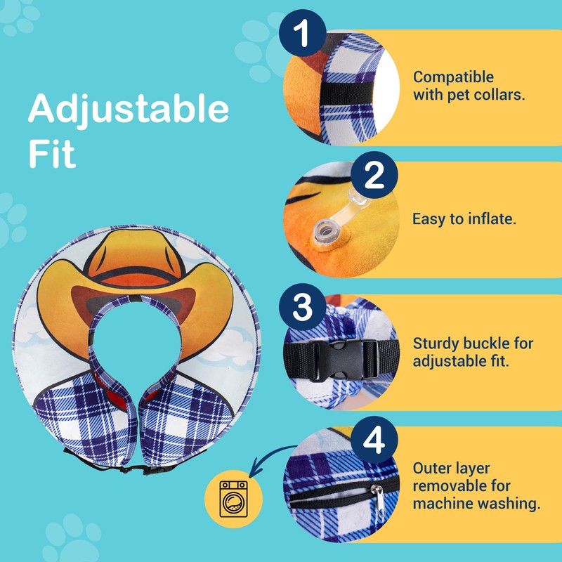 Avont Elizabeth Collar Float Type Inflatable Soft Dog Collar, Lightweight,