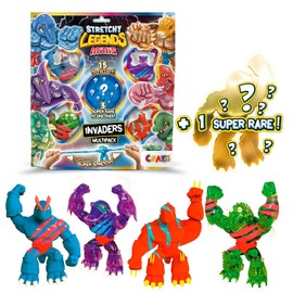 CRAZE Stretchy Legends Minis Multipack Invaders - 5 x Elastic Action Figures for Children, Sticky & Stretchy Superhero Figures to Collect