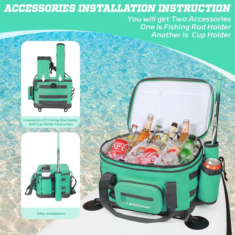 MORXPLOR Waterproof Shell 24 cans Paddle Board Cooler Bag, Sup