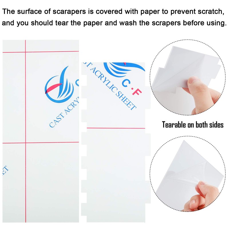 Patelai 6 Pieces Acrylic Cake Scraper Smoother Clear Cake Decorating