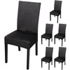 Treaful Dining Room Chair Covers, 6pcs Removable Black Chair Covers,