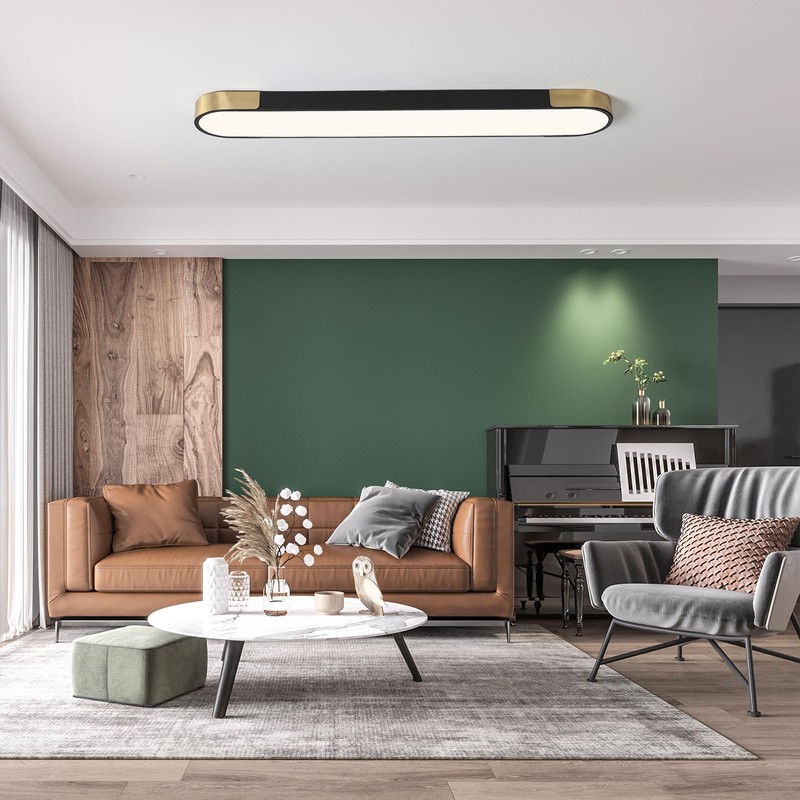 Qcyuui 4FT LED Light Fixture 60W Dimmable Led Ceiling Light