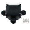 MTQY 115x95x50mm IP66 Top Waterproof Cable Connector Black Tee Outdoor