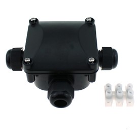 MTQY 115x95x50mm IP66 Top Waterproof Cable Connector Black Tee Outdoor Electrical Junction Box for Billboard Tunnel Lighting Road Landscape Lighting