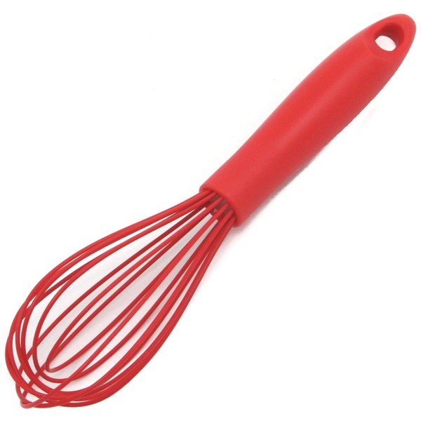 Chef Craft Premium Silicone Wire Cooking Whisk, 10.5 Inch, Red