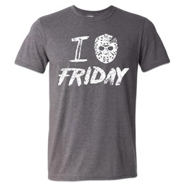 Nature V Society, Jason TGIF Tshirt Jason Slasher Movie Meme Friday 13 Mask - (Grey, XL)
