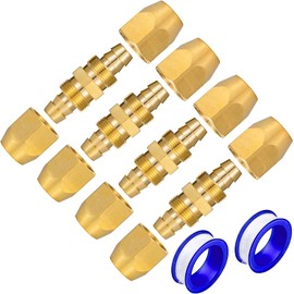 Breezliy 4PCS Soild Brass Air Reusable Hose Splicer For 3/8-Inch ID Hose,Hose Air Hose Repair Fitting