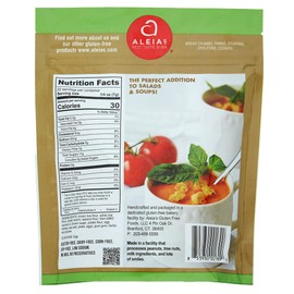 Aleia’s Best. Taste. Ever. ALEIA'S BEST. TASTE. EVER. Seasoned Croutons - 5.5 oz / 3 Pack – for Salads and Soups, Gluten-free, Dairy-free, Soy-free, Low Sodium, No MSG, Preservatives, Kosher
