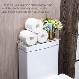 IEEK Toilet Paper Basket,Acrylic Toilet Paper Holder with Storage Modern Bathroom Tray with Handle and Non-Slip Mats for Toilet Tank Top Decorative,Clear Vanity Tray for Home Decor…