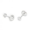 18ct White Gold flower 3 mm baby-newborn Earrings