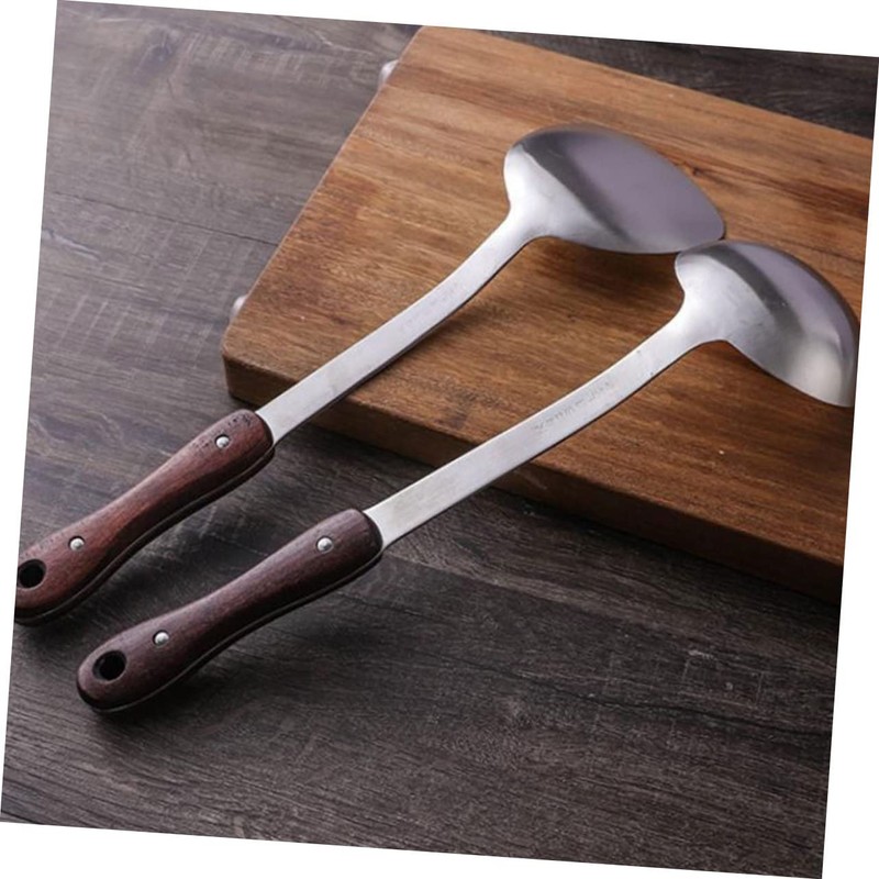 Mikinona Stainless Steel Kitchen Spatula Spoon Soup Ladle for Chinese