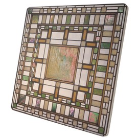 Frank Lloyd Wright's Darwin D. Martin House Pier Design on 8" Square Stone Trivet Manufactured in The USA Heat Tolerant Easily Wipes Clean