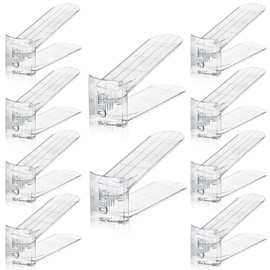 MOOKNAT Clear Shoe Slot Organizer, 10 Pack Adjustable Shoe Slots Organizer for Closet Clear Shoe Stackers Shoe Rack Holder Shoe Space Savers for A Pair of Shoes(Transparent)
