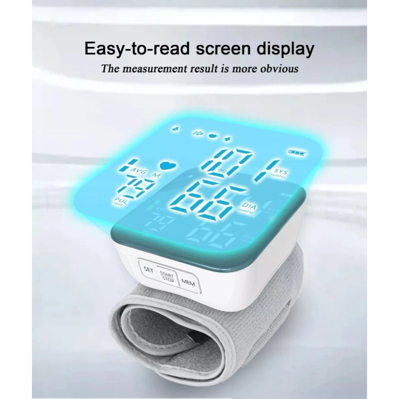 Digital Wrist Blood Pressure Monitor Automatic Cuff with LED Display