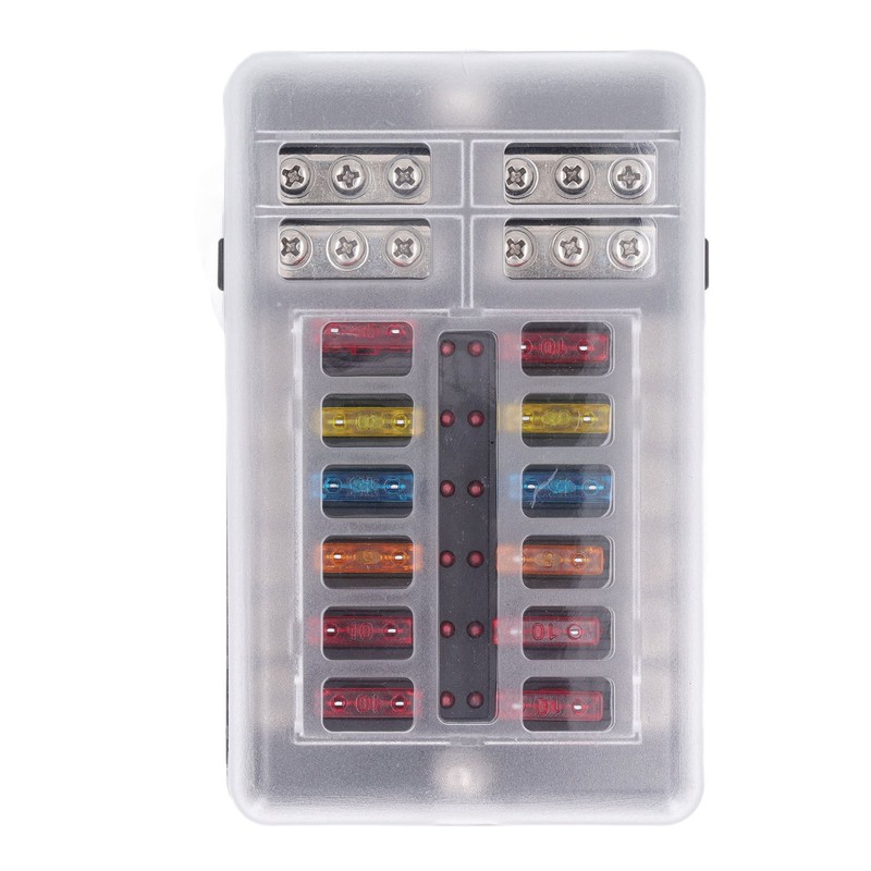 12 Way Fuse Box with LED Indicator DC12‑32V Waterproof Circuit