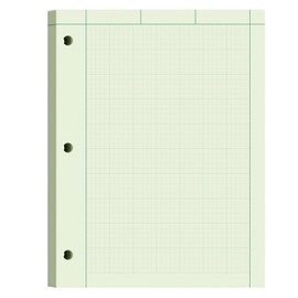 Engineering Paper 8.5 x 11, 100 Sheets Top Glue Binding Engineering Notebook, 5x5 Quad Ruled Graph Paper, 3-Hole Punched Engineering Computation Pad 8.5 x 11, Green Tint Engineering Paper Notebook