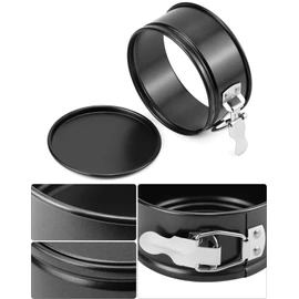 QWORK 4 Inch Springform Pan Set, Nonstick, Leakproof Mini Cheesecake Pans with Removable Bottom, Carbon and Stainless Steel Construction, 8 Pcs