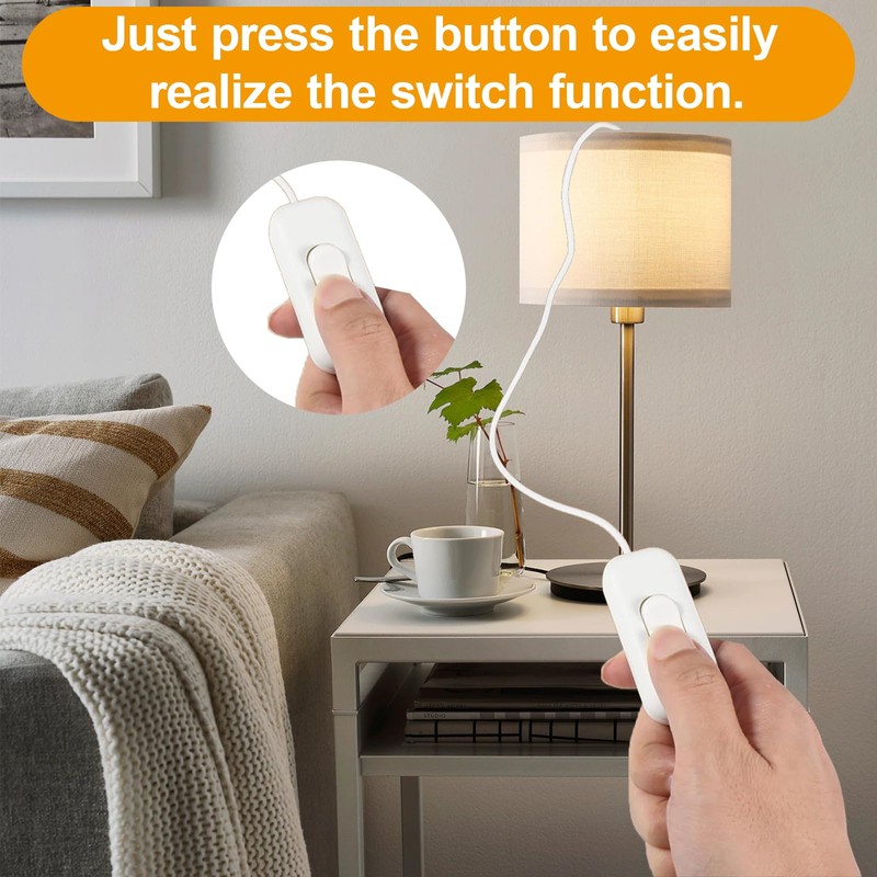 DAJING Inline Light Switch for Lamps - 2-Pack, 250V 2A,