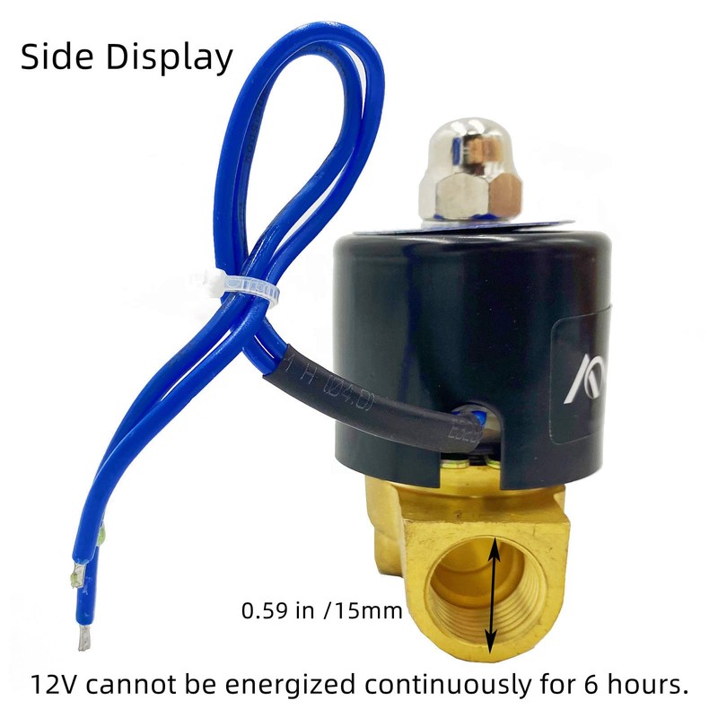 AOMAG Válvula solenoide eléctrica de 3/8 pulgadas 12 V CC,
