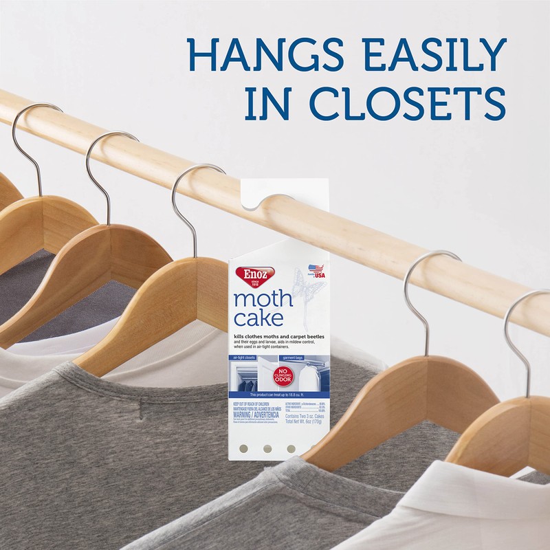 Enoz Moth Cake Kills Clothes Moths, Carpet Beetles, and Eggs