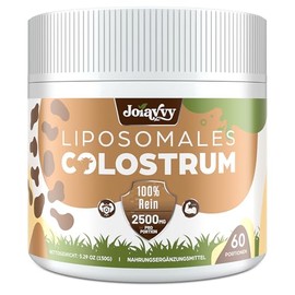 Liposomales Colostrum Pulver 2500mg, 60% IgG Hochdosiertes Kolostrum, Bovine Colostrum Pulver from Grass-Fed, 5X Konzentration Immunoglobuline, Reines, Ohne Zusätze