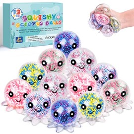 Paquete de 12 bolas de estrés para aliviar la ansiedad para adultos, linda bola de estrés en forma de pulpo, juego de bolas esponjosas a granel y recu