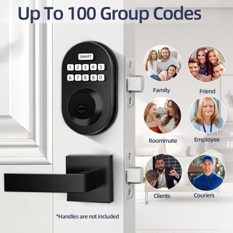 MINIA Keypad deadbolt, Auto Lock, Anti-Peeking Password, Cerraduras inteligentes para