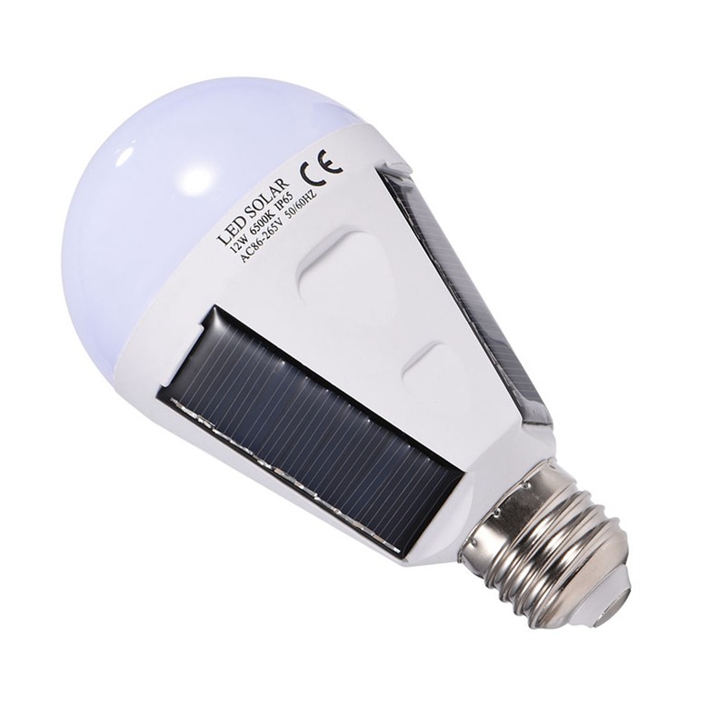 Solar Panel LED Light Bulb Portable Waterproof Indoor/Outdoor Hiking Camping