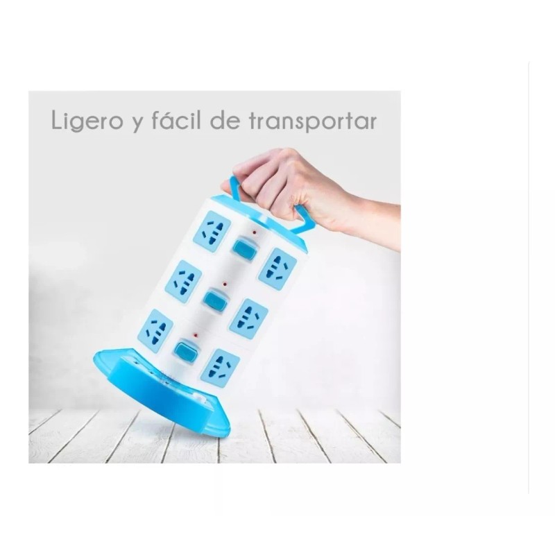 Ele-Gate Torre Multicontacto Vertical Con 12 Contactos Y 3 Usb