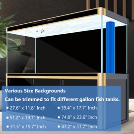 XCNO Aquarium Background Static Cling Black Fish Tank Background Wallpaper Fish Tank Backdrop Vinyl Aquarium Poster Background 31 x 16 in