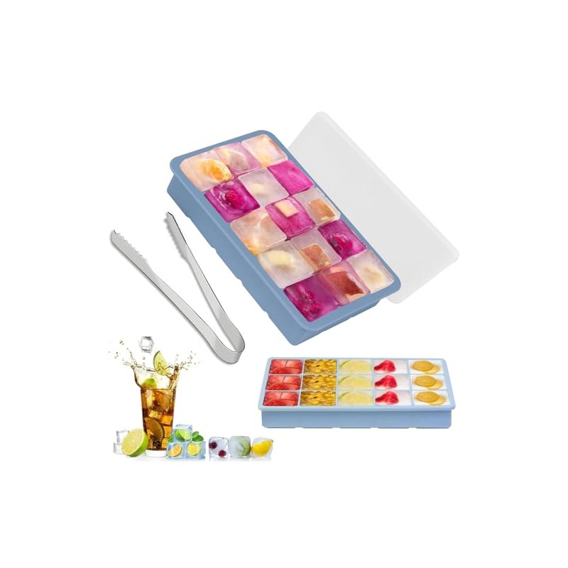 Bandejas Para Cubitos de Hielo, JASUVII Molde para Cubitos Silicona,