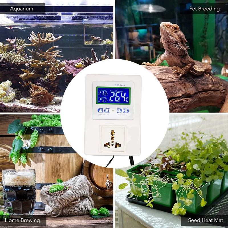 Digital Temperature Controller LCD Display Heating Cooling Thermostat Controller for