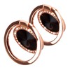 [2 Pack] Concentric Circular Texture Diamond Setting Cell Phone Ring