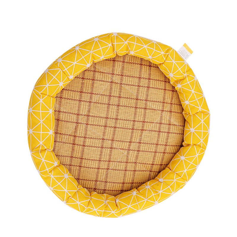 Round Pet Cooling Bed Cartoon Printing Pet Sleeping Bed Summer