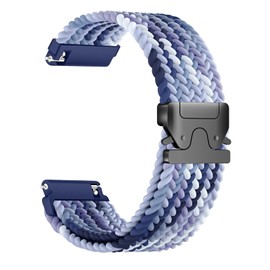 Oanux 22mm Stretchy Braided Nylon Compatible with Garmin Vivoactive 4 Watch Band/Venu 4 45mm/Venu 3/Venu 2, Parachute Buckle Elastic Soft Sport Strap for Forerunner 265/255/255 Music Men Women