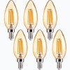 FLSNT 40W Equivalent LED Chandelier Light Bulbs, Dimmable Amber LED