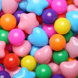 GOGOSO Star Ball Pit Balls for Toddlers - Large Shaped Plastic Balls for Baby Ball Pits, Play Tent, Baby Pool, Water Toys,100 pcs, Rainbow