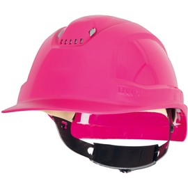 Uvex pheos B-WR 9772730 Protective Helmet with Ventilation – Construction Helmet with Rotary Wheel – Long Visor – Pink – Pack of 1