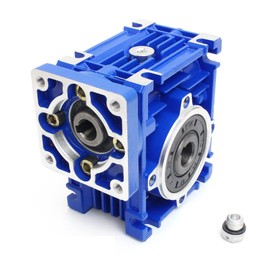 CNCTOPBAOS NMRV030 Worm Gear Reducer Speed Ratio 10:1 Aluminum Alloy Square RV30 NMRV30 Worm Gearbox Speed Reducer for Nema23 Stepper Motor 11mm Input and 14mm Output Shaft