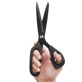 Zicolu 10 inch Black Office Scissors All Purpose, Sewing Scissors for Fabric Cutting, Sharp Titanium Coated Blade, Comfort Grip Soft Handles for Diy Craft, Paper, Art, School, Home