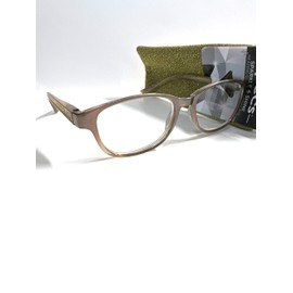 Foster Grant Simply Specs sparkle and Shine reading glasses gold tan VRL2005 1.50, Brown