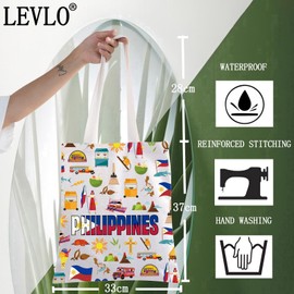 LEVLO Philippines Travel Tote Bag Asia Philippines Gift Republic of the Philippines Trip Shoulder Bag Philippines Merchandise, Philippines Tote