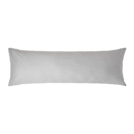 Homescapes Side Sleeper Cushion Cover 100% Egyptian Cotton 200 Thread Count, Light grey, 50 x 140 cm