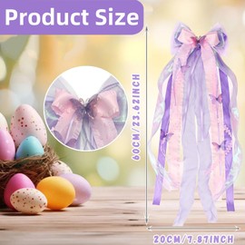 lankai Rosa SchultüTe Schleife, Schleife Schultüten Zuckertüten, Schultütenschleife Schultüte, 60×20cm Zuckertüten Schultütenschleife, Satin Schleife für ZuckertüTe Deko,für Hochzeit Party Geburtstag