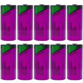 (10-Pieces) TL-5955 2/3AA 3.6V 1650mAh Battery for Tadiran TL5955 3.6V TL-4955, SL-761, TL-2155, TL-5155, SL-361, Xeno XL-055F, ER14335 PLC, CNC Lithium Battery