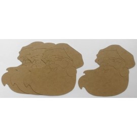 Unbranded (3)  VINTAGE SANTA - Christmas  Bare  Chipboard Die Cuts - 4" x 4 1/2"